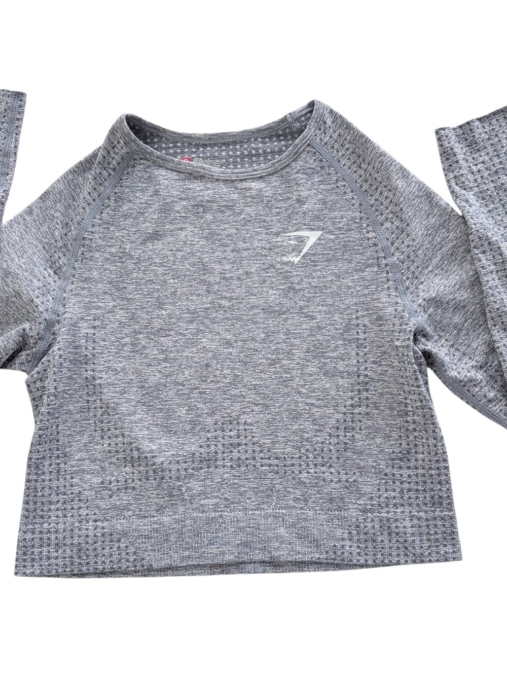 Gymshark Grey Seamless Crop Top and Leggings Set Sz Small EUC - Picture 7 of 15